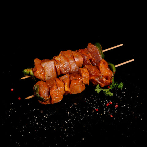 BROCHETTE DE PORC MARINADE CHORIZO - 360g - Boucherie Sologne Frais