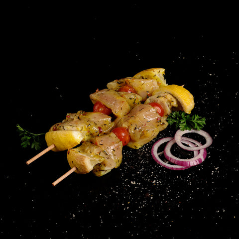 BROCHETTE DE POULET MARINADE THYM CITRON - 360g - Boucherie Sologne Frais