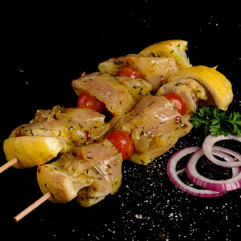 BROCHETTE DE POULET MARINADE THYM CITRON - 360g - Boucherie Sologne Frais