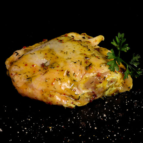 HAUT CUISSE POULET MARINADE THYM CITRON - 280g - Boucherie Sologne Frais