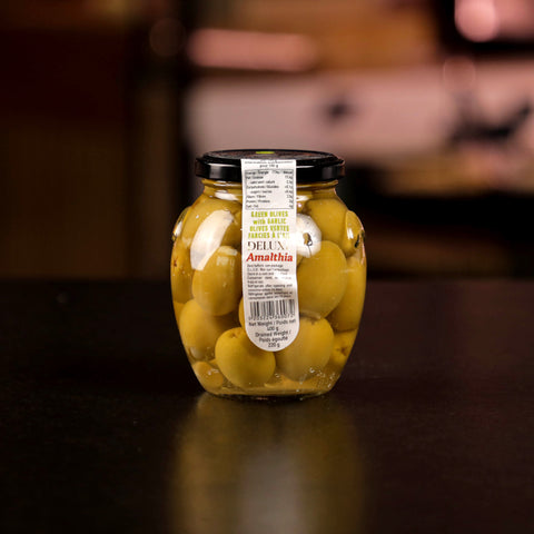 OLIVES VERTES FARCIES A L'AIL - 220g - Boucherie Sologne Frais