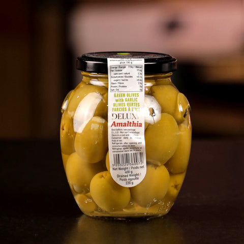 OLIVES VERTES FARCIES A L'AIL - 220g - Boucherie Sologne Frais